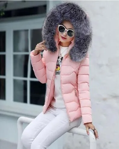 VenusFox Long Sleeve Faux Fur Hooded Parka Coats