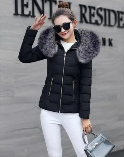 VenusFox Long Sleeve Faux Fur Hooded Parka Coats