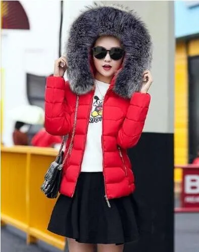 VenusFox Long Sleeve Faux Fur Hooded Parka Coats