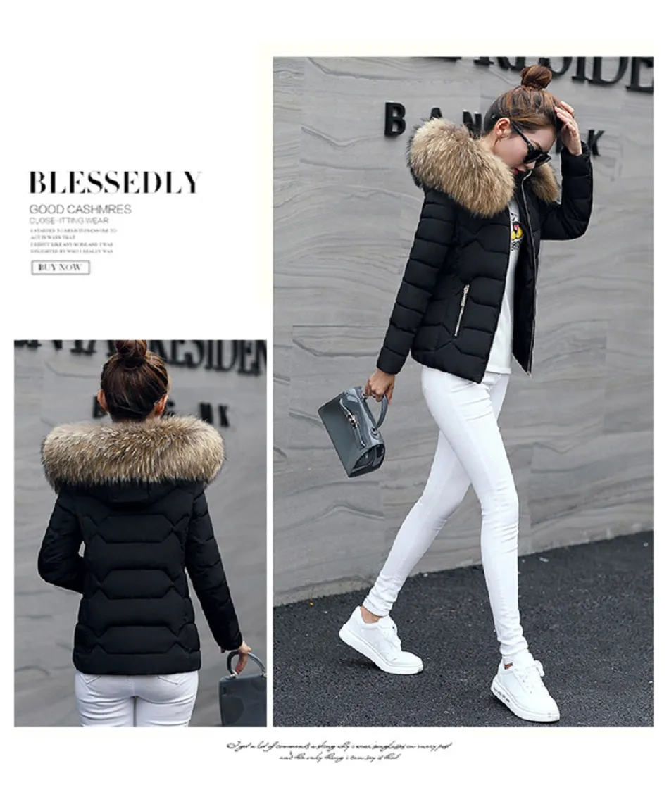 VenusFox Long Sleeve Faux Fur Hooded Parka Coats