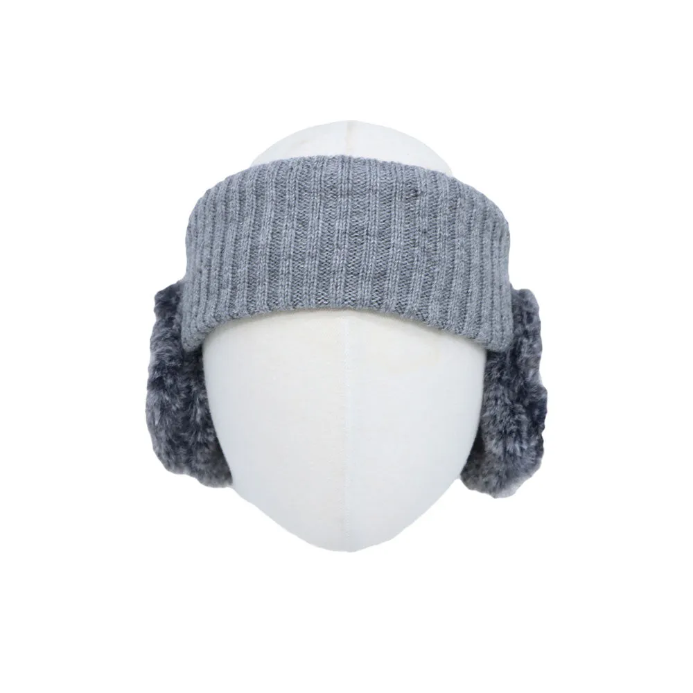 Winter Ear Warmer Sun Visor Ribbed Knitted Hat Headband Earflap Cap JDY1486