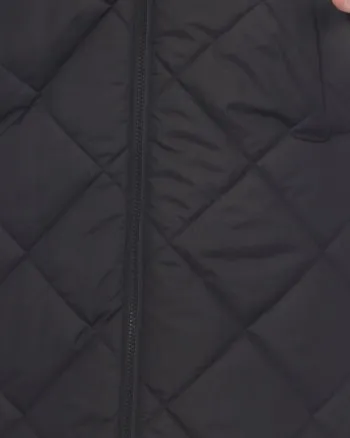 Women's Diamond Quilted Hooded Puffer Vest | Black