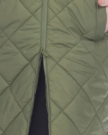 Women's Diamond Quilted Hooded Puffer Vest | Olive