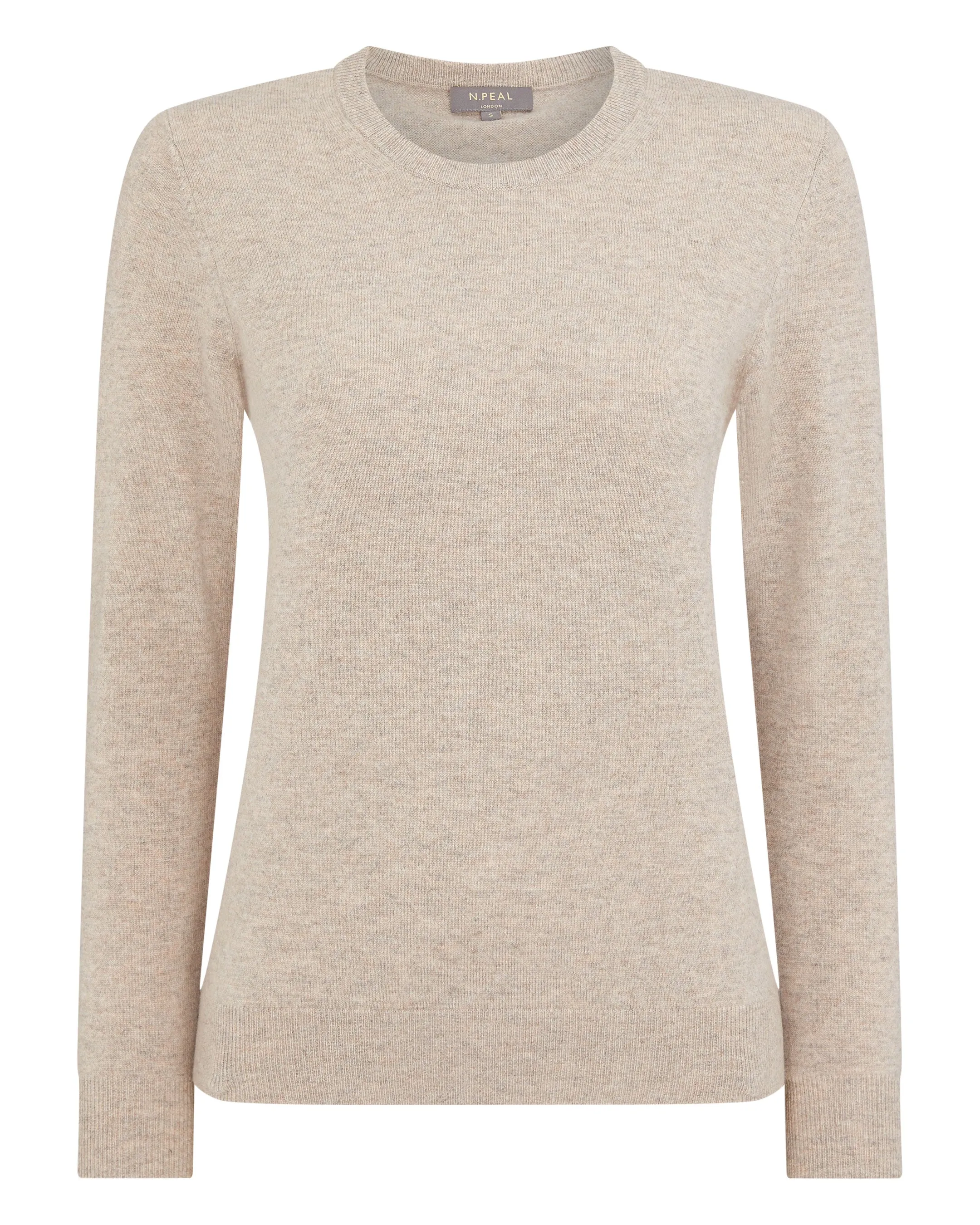 Women's Evie Classic Round Neck Cashmere Jumper Oatmeal Brown