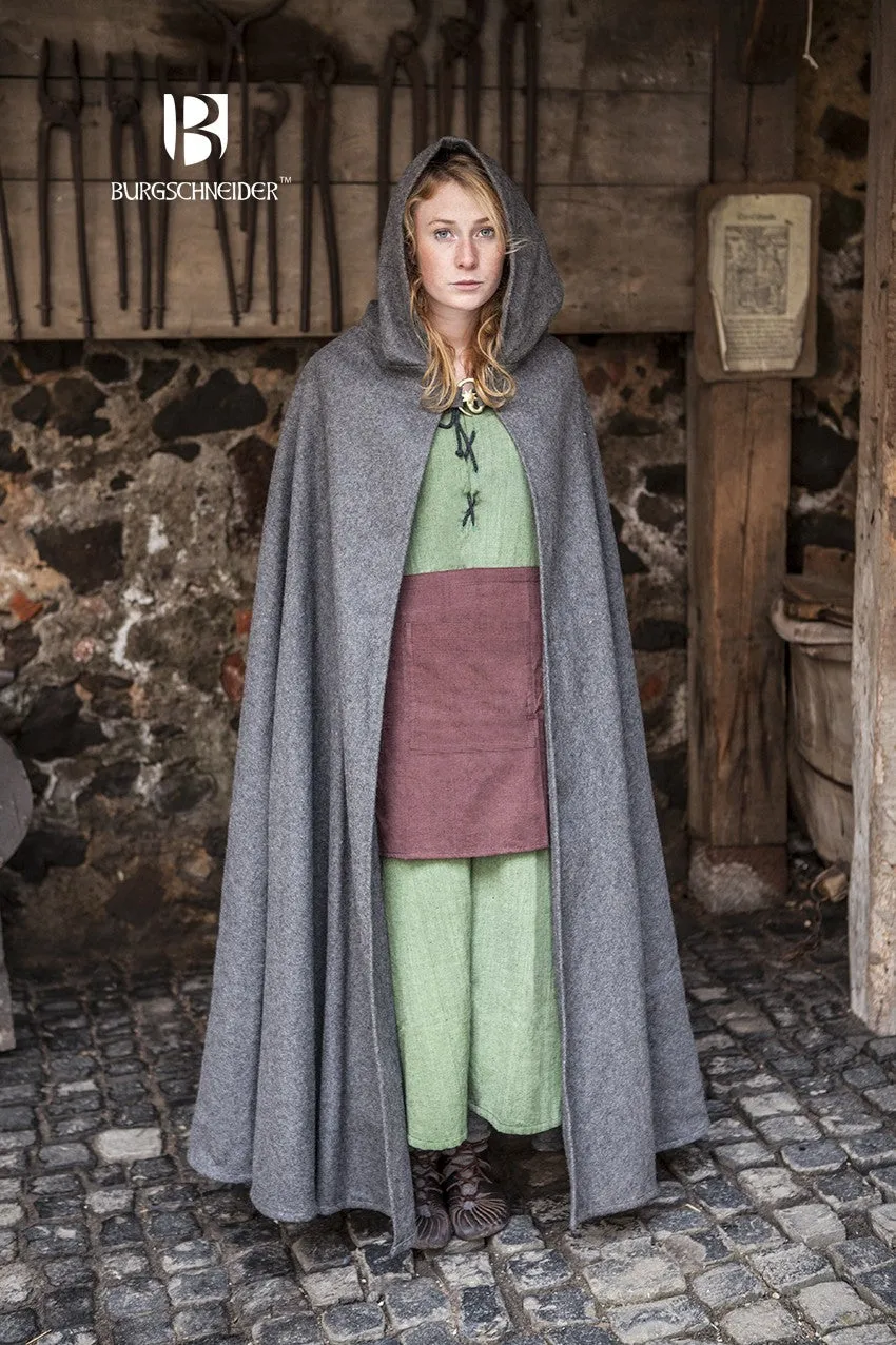 Wool Hooded Cloak Hibernus Grey