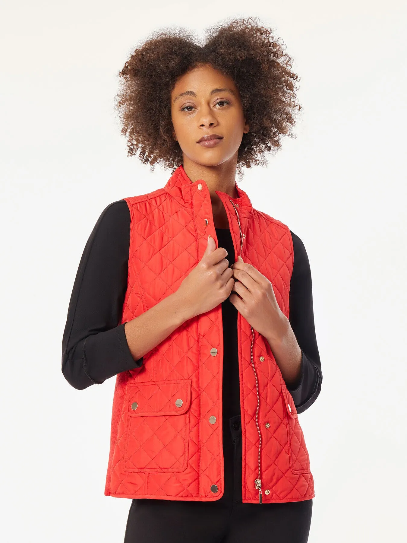 Zip-Front Quilted Vest